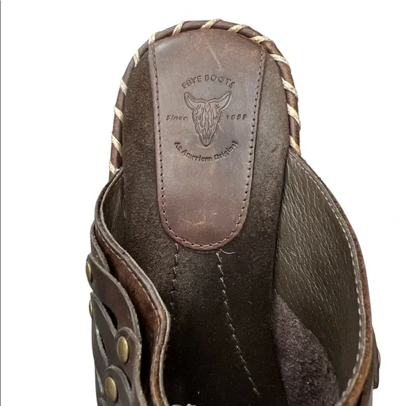 FRYE Mules Brown Leather Slip on Shoes Size 7 - Picture 8 of 11